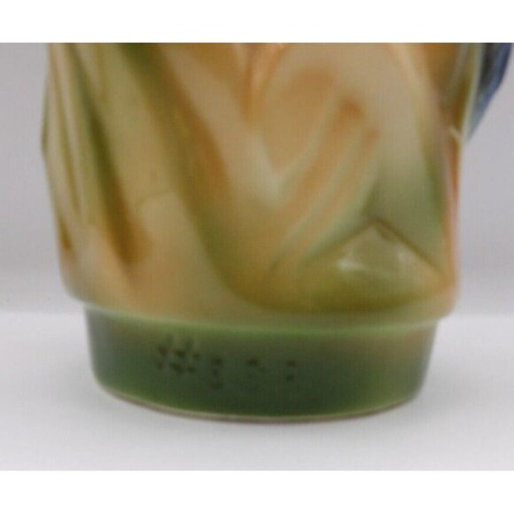 Planter#338 MCM Parrot on broad leaves Round Made in California 1950s Ceramics - Picture 5 of 7